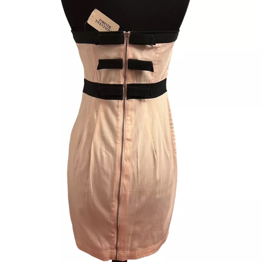 Forever 21 Strapless dress pink and Black Sz M - Picture 2 of 6